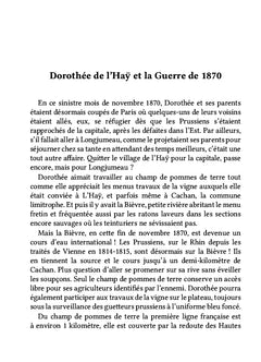 Dorothée de L'Hay et la Guerre de 1870