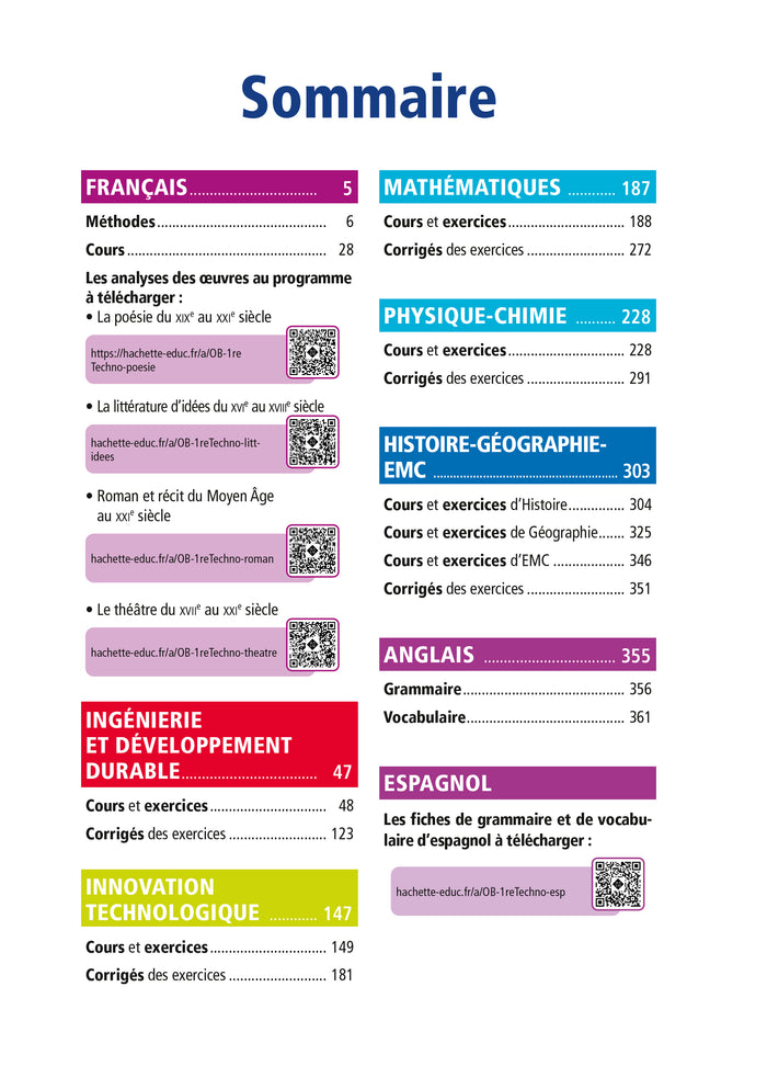 Objectif Bac 2026 - 1re STI2D Toutes les matières
