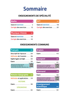 Objectif Bac 2026 - Toutes les matières 1re Spé Maths - Physique Chimie - SVT + enseignements communs