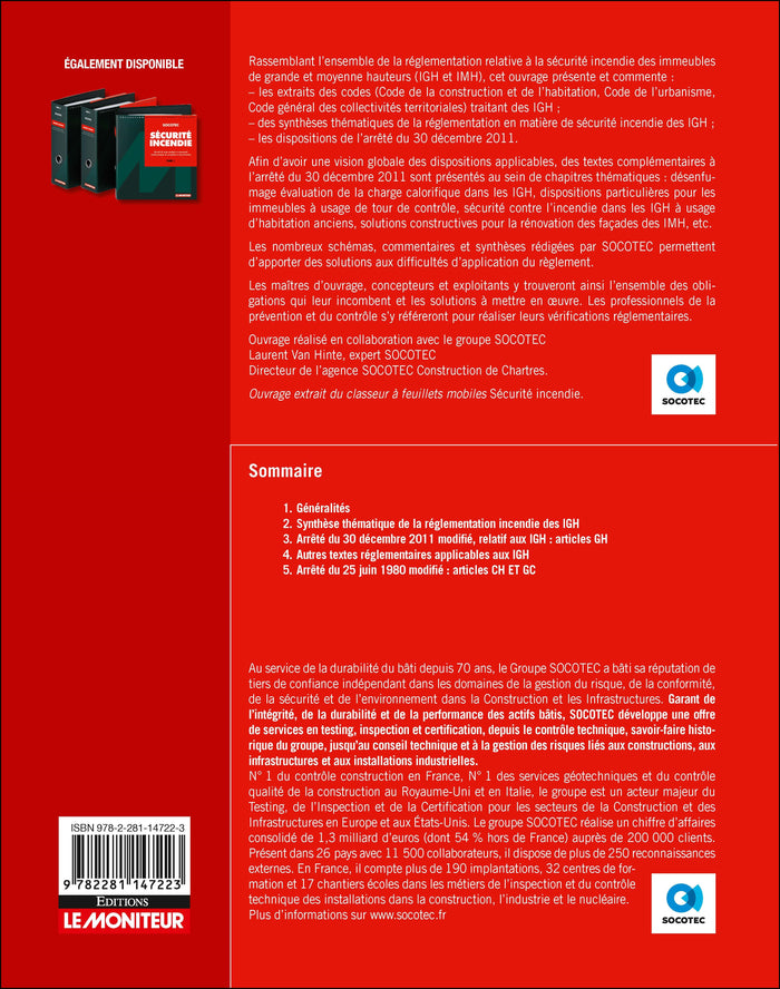 Règlement de sécurité incendie commenté  des IGH et des IMH