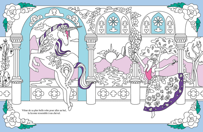 Le grimoire à colorier des licornes