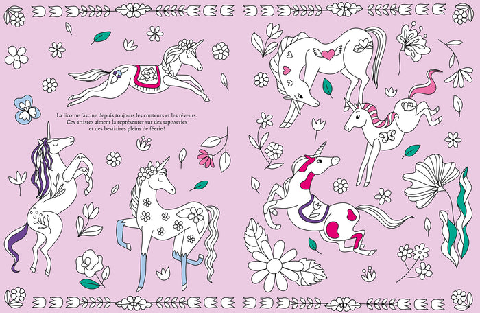 Le grimoire à colorier des licornes