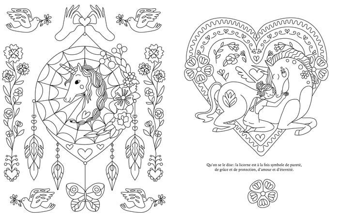 Le grimoire à colorier des licornes