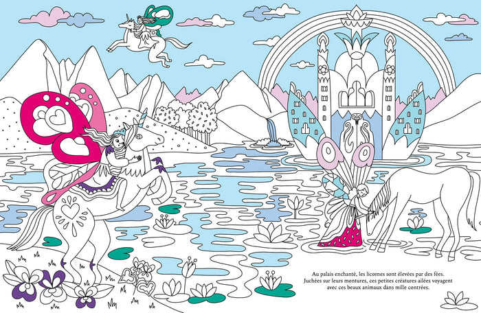Le grimoire à colorier des licornes