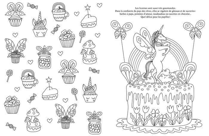 Le grimoire à colorier des licornes