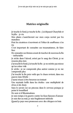 Je ne sais pas où je suis car je ne sais pas qui je suis