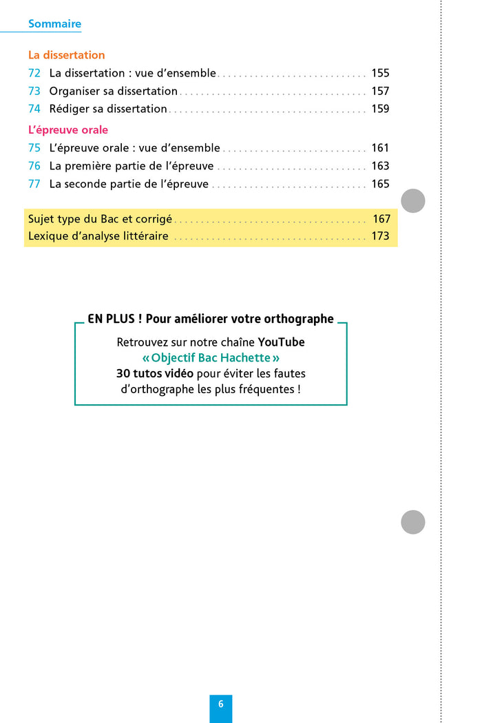 Objectif Bac 2026 Fiches détachables Français 1re générale