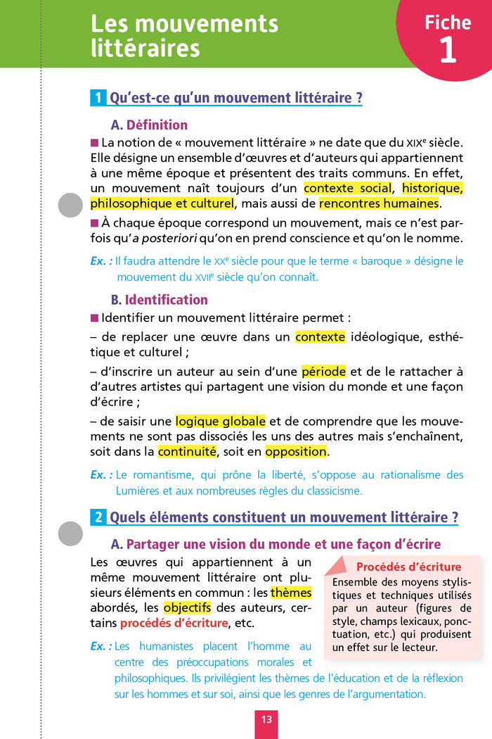 Objectif Bac 2026 Fiches détachables Français 1re générale