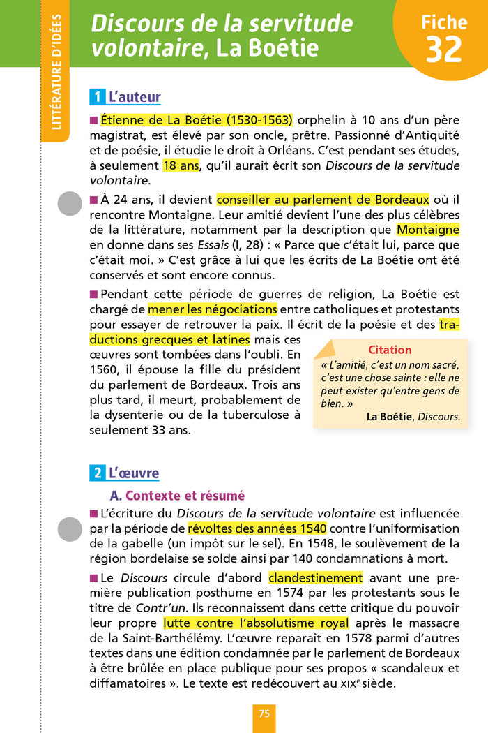 Objectif Bac 2026 Fiches détachables Français 1re générale