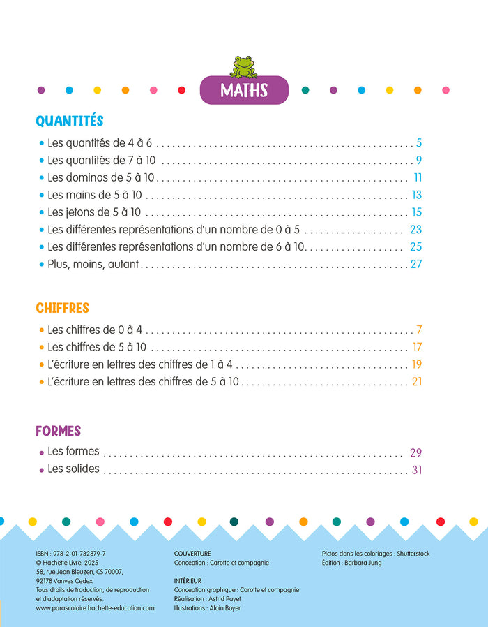 Mon cahier de coloriages magiques avec Sami et Julie - Lecture et calcul - Grande section