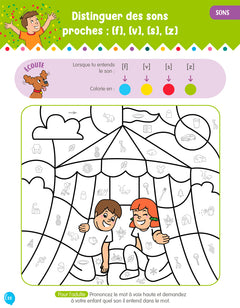 Mon cahier de coloriages magiques avec Sami et Julie - Lecture et calcul - Grande section
