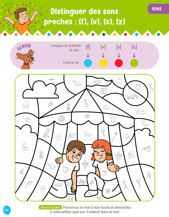 Mon cahier de coloriages magiques avec Sami et Julie - Lecture et calcul - Grande section