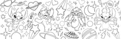 STITCH - 6 mètres à colorier - Frise à déplier - Disney
