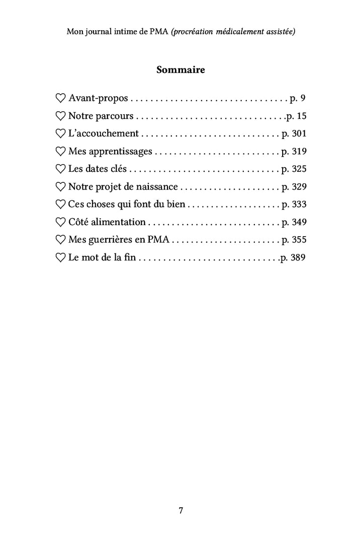 Mon journal intime de PMA (procréation médicalement assistée)