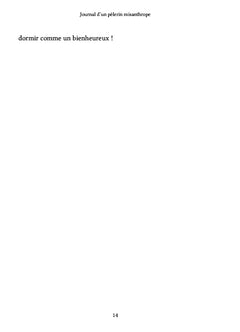 Journal d'un pèlerin misanthrope