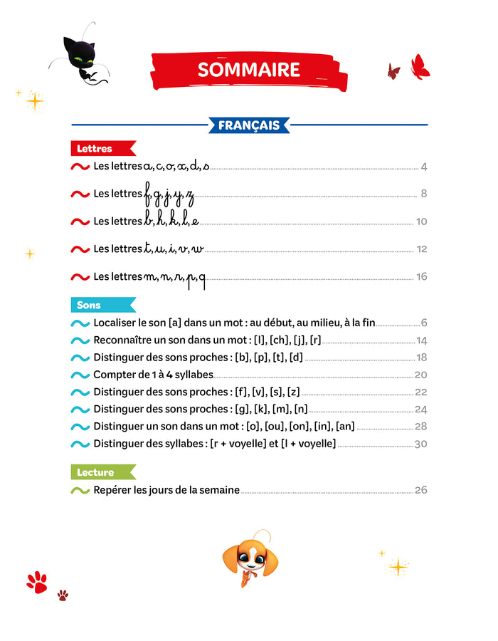 Mon cahier de coloriages magiques Miraculous - Lecture et calcul  - Grande Section