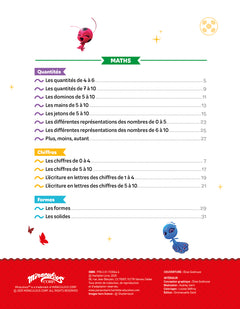Mon cahier de coloriages magiques Miraculous - Lecture et calcul  - Grande Section