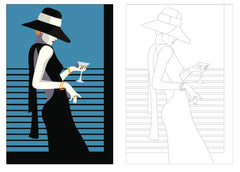 Cartes postales à colorier : Croquis de mode