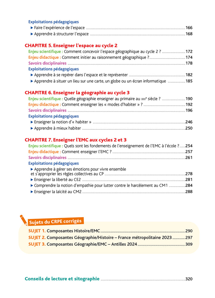 Objectif CRPE 2026-2027 - Histoire Géographie-EMC  - épreuve écrite d'admissibilité