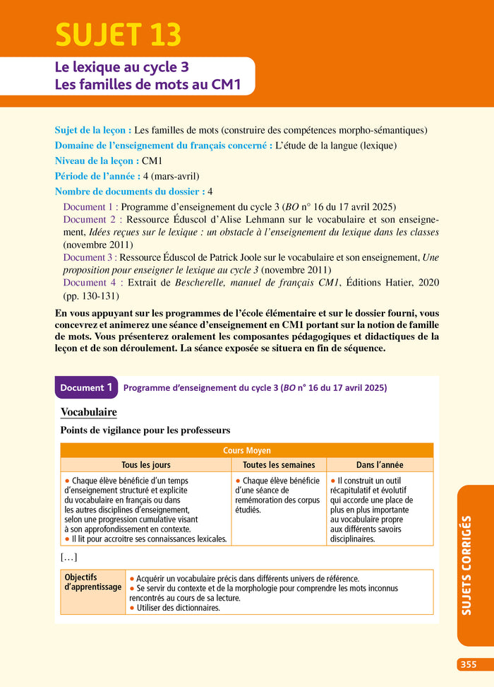 Objectif CRPE 2026-2027 - Français - La leçon - épreuve orale d'admission