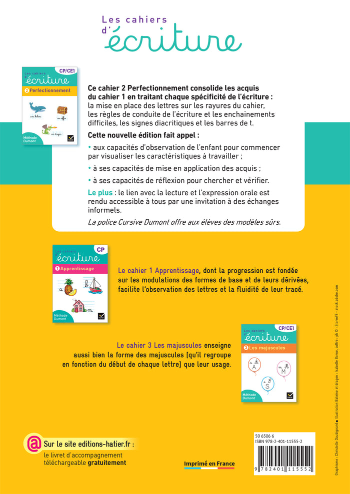 Les cahiers d'écriture CP-CE1 - Cahier n° 2 Perfectionnement
