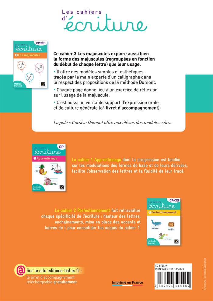 Les cahiers d'écriture CP-CE1 - Éd. 2025 - Cahier n° 3 Les majuscules