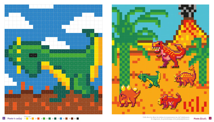 Colos pixels et stickers - dinos et compagnie