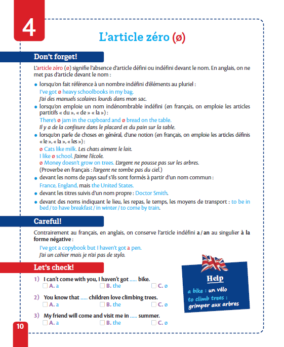 Kit anti-fautes d'anglais 3e