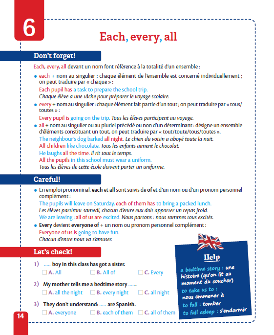 Kit anti-fautes d'anglais 3e