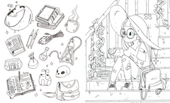 Coloriages - Sorcières et créatures féériques