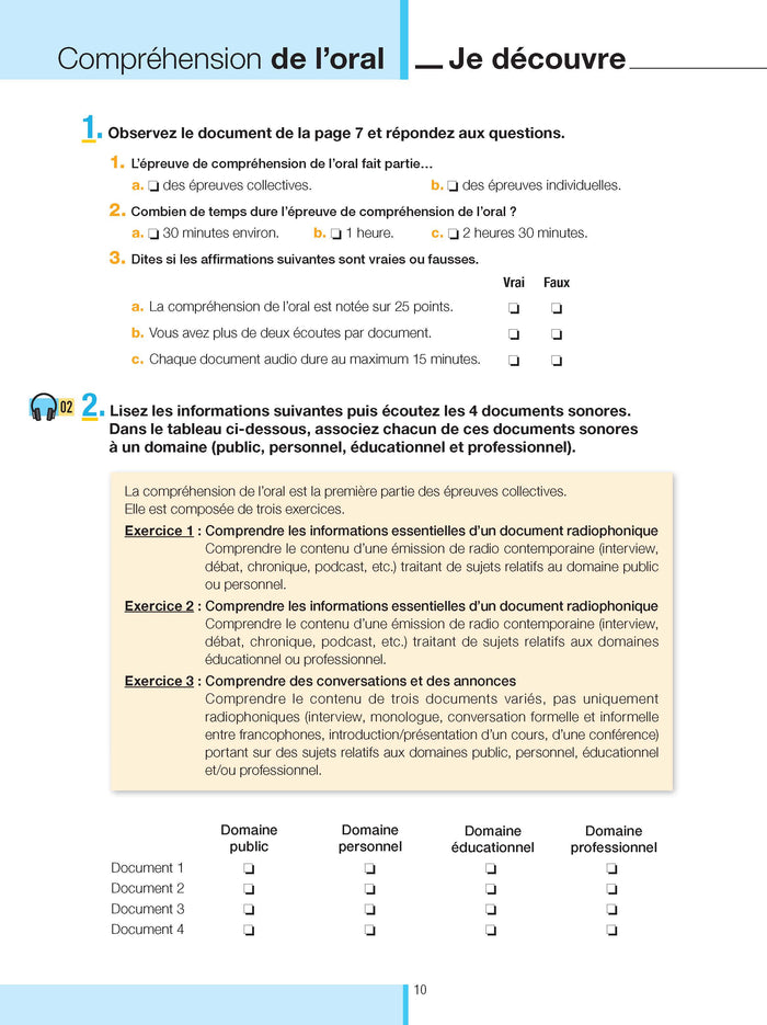 DELF tout public - Nouveau format d'épreuves (B2)