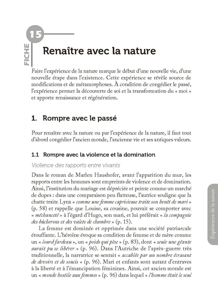 Expériences de la nature