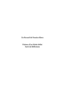 Recueil de poèmes d'un matin infini