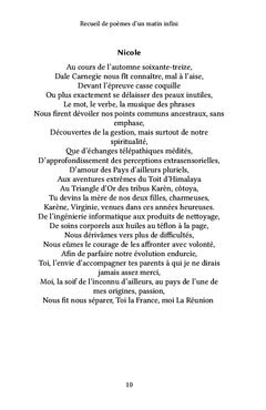 Recueil de poèmes d'un matin infini