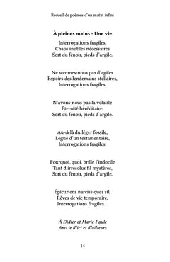 Recueil de poèmes d'un matin infini