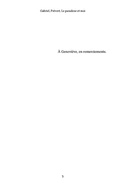 Gabriel, Prévert, Le paradoxe et moi
