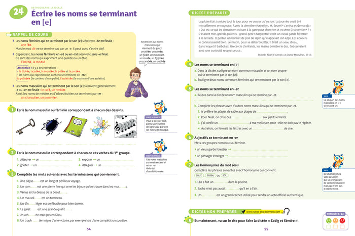Chouette je m'entraîne - Dictées 6e