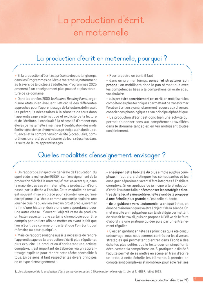 Lettres & Cie - Production d'écrit - PS MS GS - Ed. 2025 - Guide enseignant et flashcards