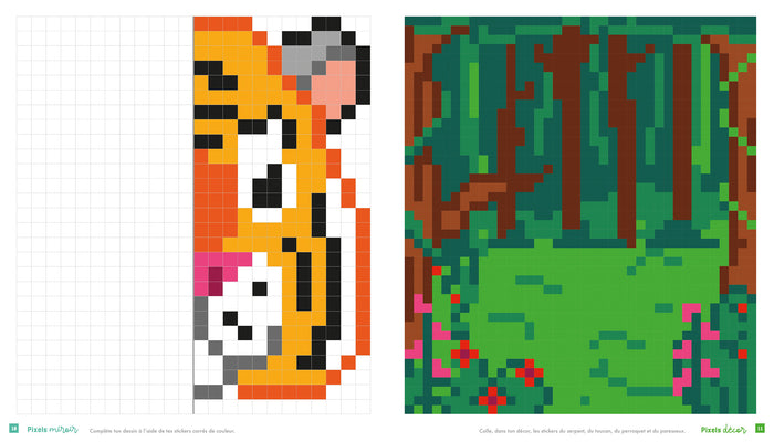 Colos pixels et stickers - oh, les animaux !