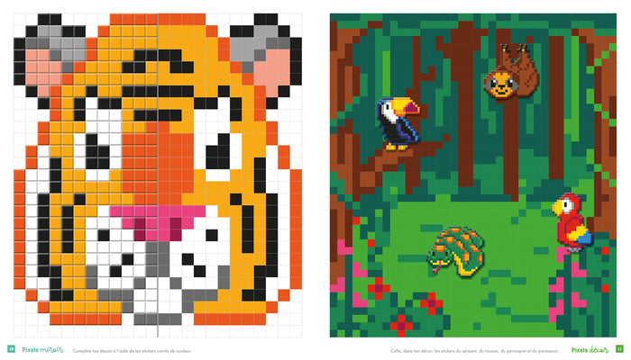Colos pixels et stickers - oh, les animaux !