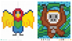 Colos pixels et stickers - oh, les animaux !