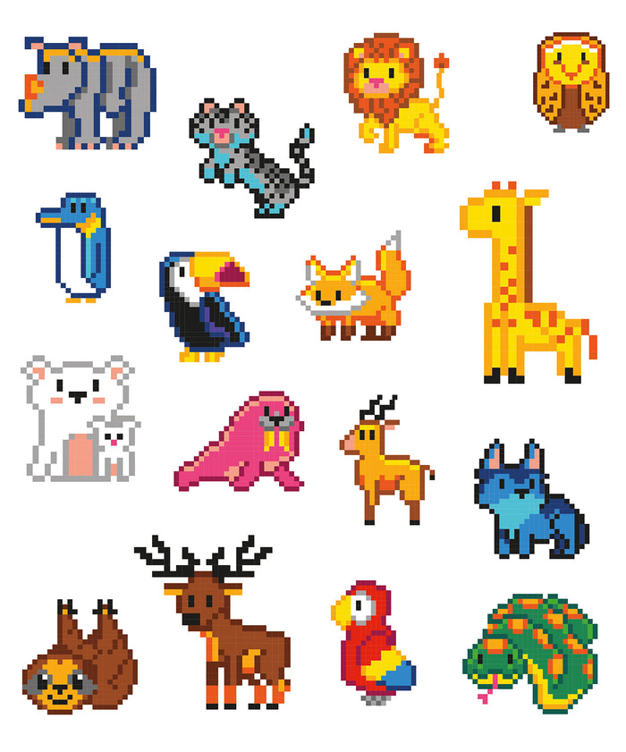 Colos pixels et stickers - oh, les animaux !
