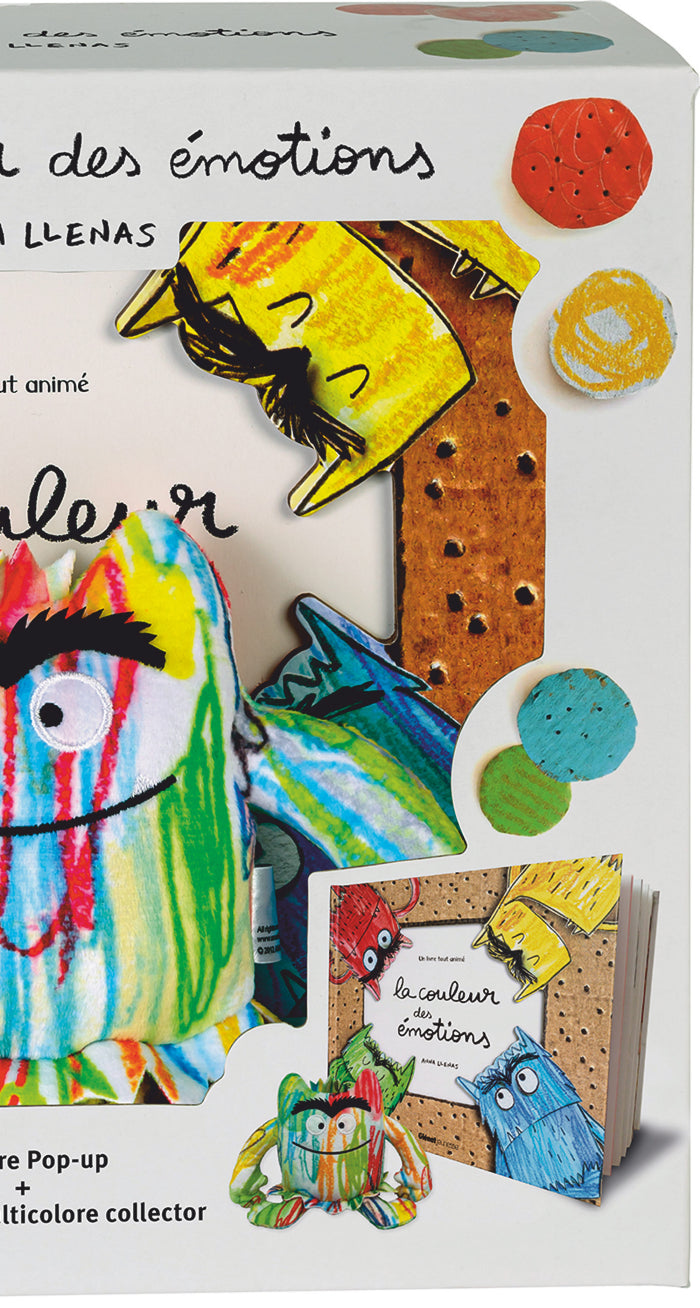 COFFRET Couleurs des émotions. Pop-up et peluche multicolore