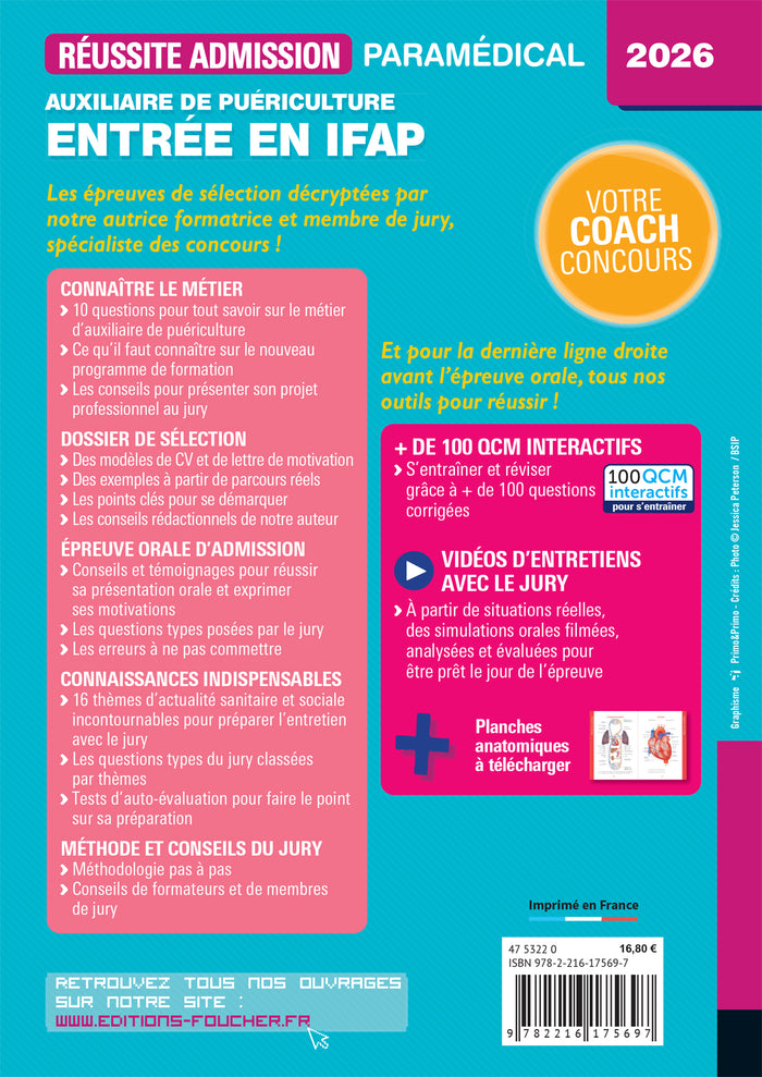 Réussite admission Entrée en IFAP - Auxiliaire de puériculture 2026
