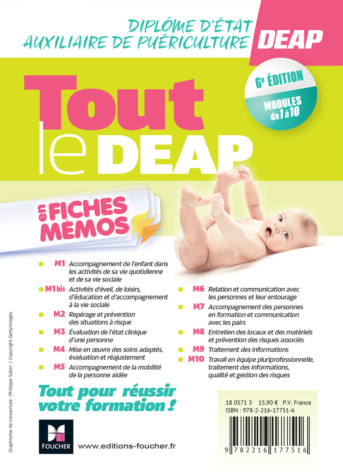 Tout le DEAP en fiches mémos - IFAP - Diplôme État Auxiliaire puériculture - 2025-2026