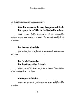 Ce qu'il me reste à faire