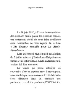Ce qu'il me reste à faire