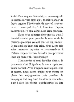 Ce qu'il me reste à faire