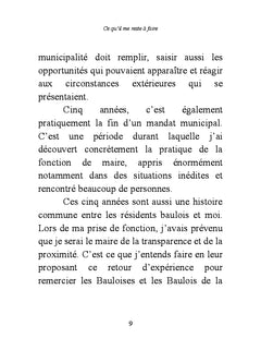 Ce qu'il me reste à faire