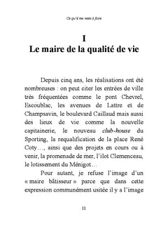 Ce qu'il me reste à faire